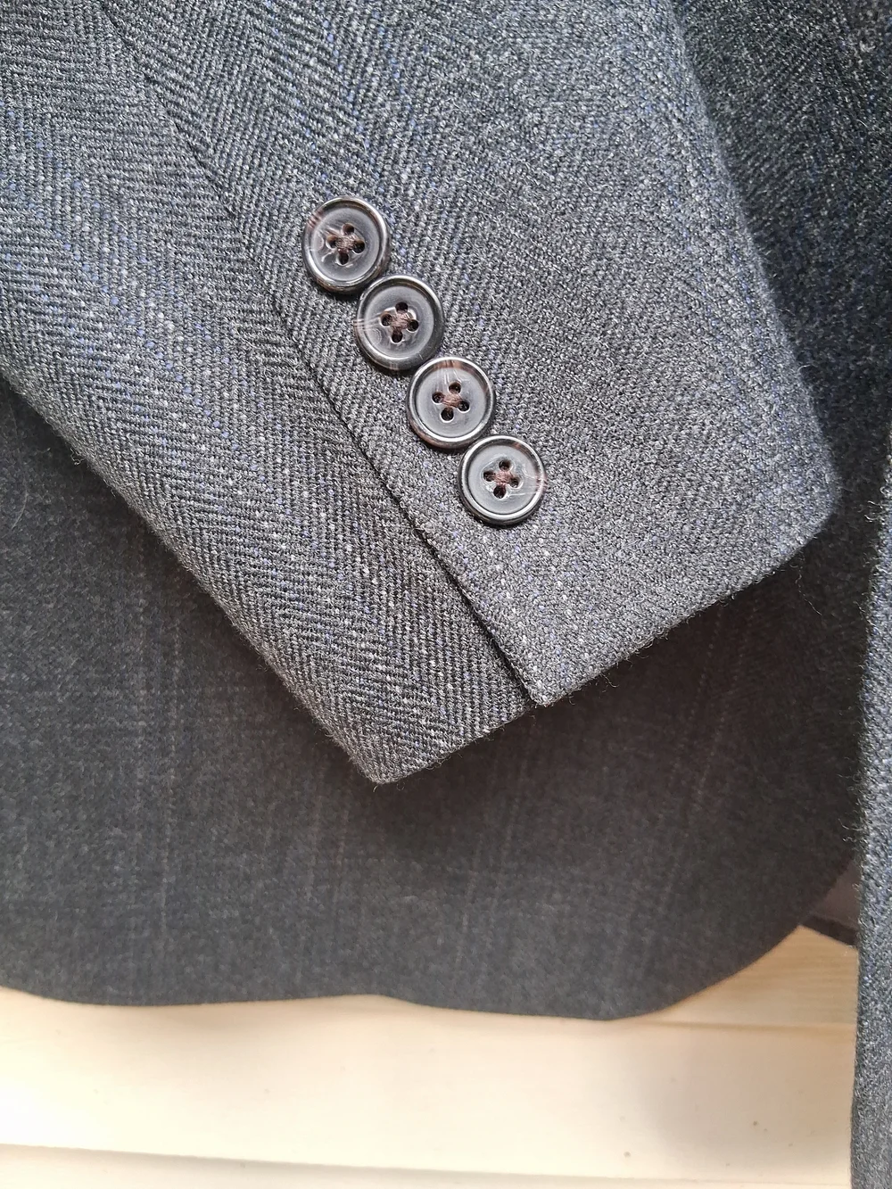 Ralph Lauren Men's 44 Long Gray Windowpane Blazer Jacket Wool Sport Coat